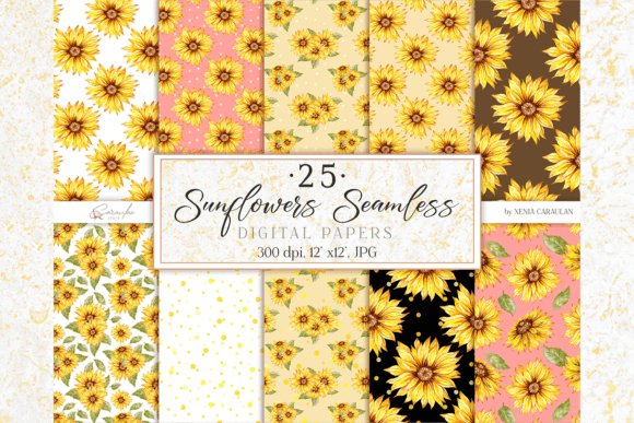 Download Sunflowers Seamless Patterns - Pattern Collection