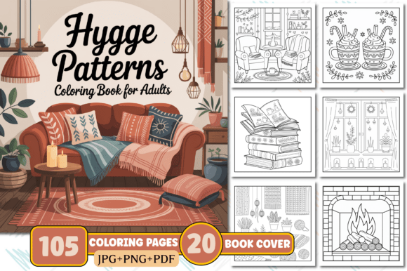 Download Hygge Pattern Coloring Pages for Adults - Pattern Collection