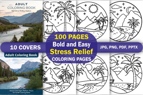 Download Stress Relief Adult Coloring Book - Stress Collection