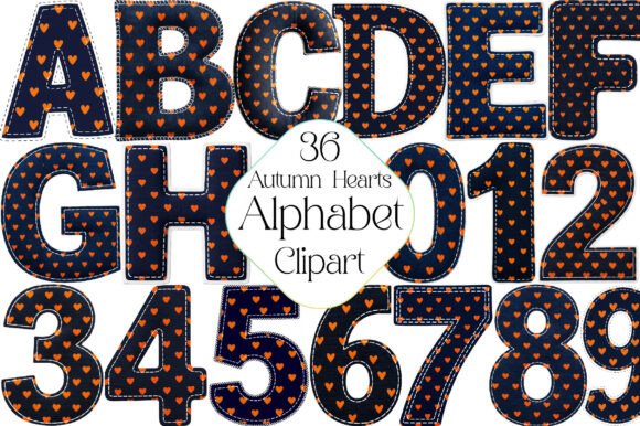 Download Autumn Hearts Pattern Alphabet Clipart - Pattern Collection