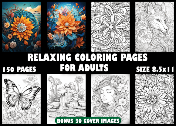 Download 150 Stress Relief Adult Coloring Pages - Stress Collection