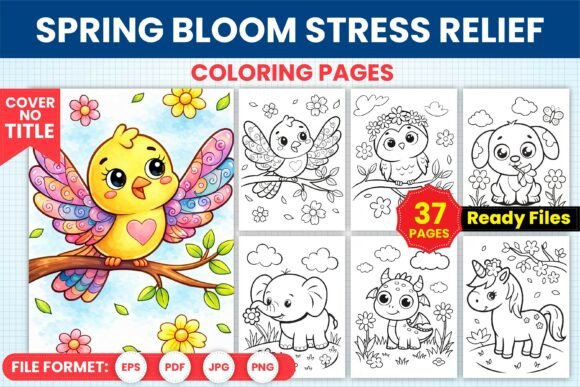 Download Spring Bloom Stress Relief Coloring Page - Stress Collection