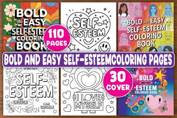 Download Bold and Easy Self-Esteem Coloring Pages - Premium Bundle