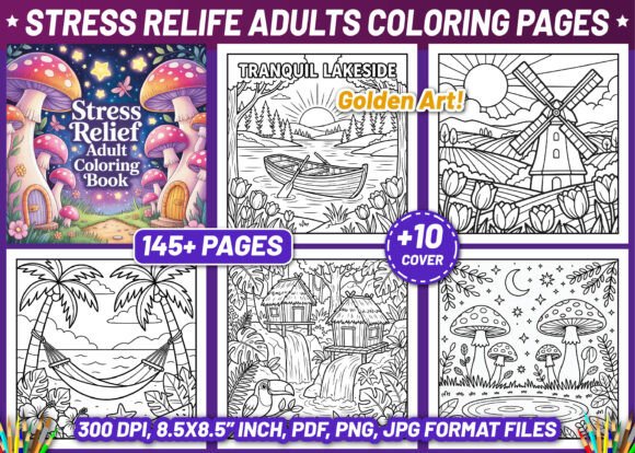 Download Stress Relief Adult Coloring Book Pages - Stress Collection