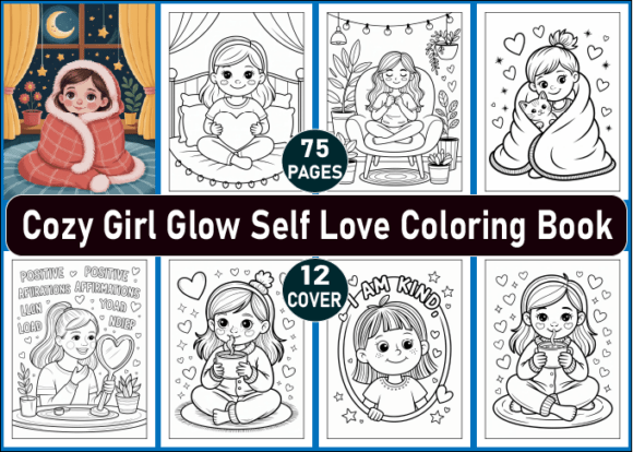 Download Cozy Girl Glow Self Love Coloring Book - Premium Bundle