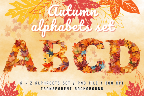 Download Autumn Fall Leaves Alphabets Letter PNG - Premium Resources